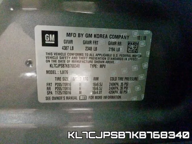 KL7CJPSB7KB768340 фото 2
