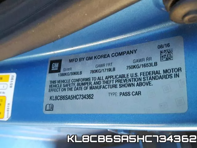 KL8CB6SA5HC734362 фото 2
