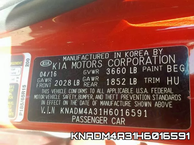 KNADM4A31H6016591 фото 2