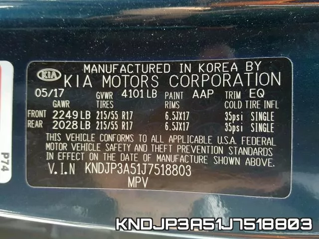 KNDJP3A51J7518803 фото 2