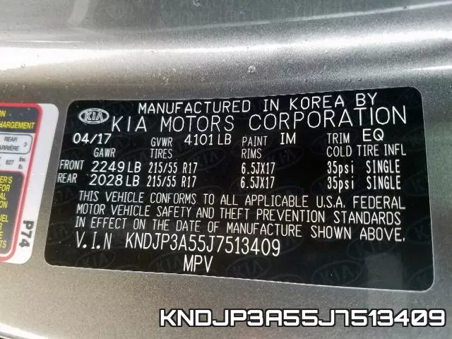 KNDJP3A55J7513409 фото 2