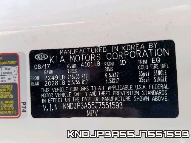 KNDJP3A55J7551593 фото 2