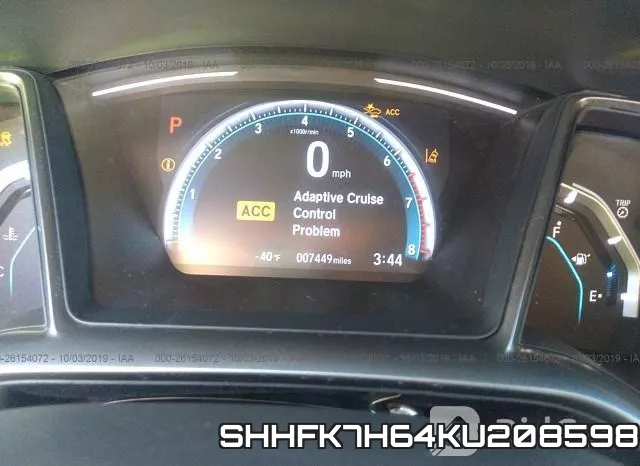 SHHFK7H64KU208598 фото 8