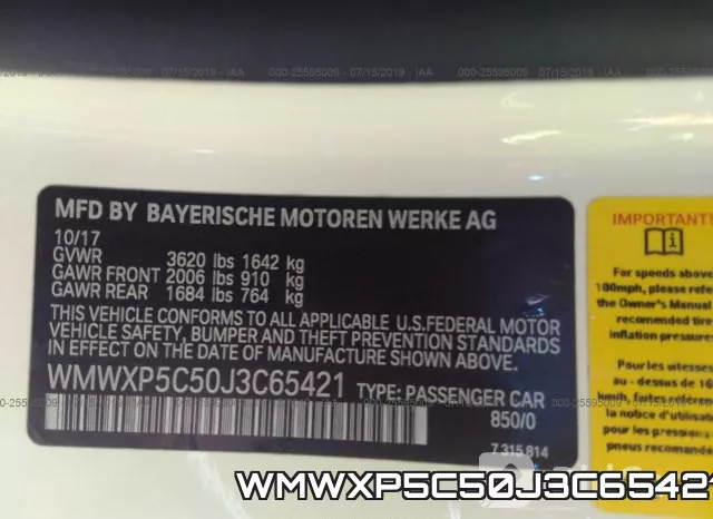 WMWXP5C50J3C65421 фото 10
