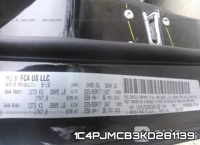 1C4PJMCB3KD281139 фото 10
