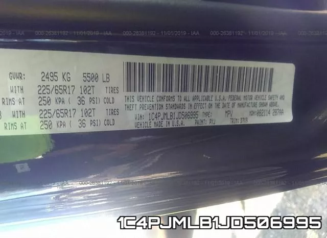 1C4PJMLB1JD506995 фото 10