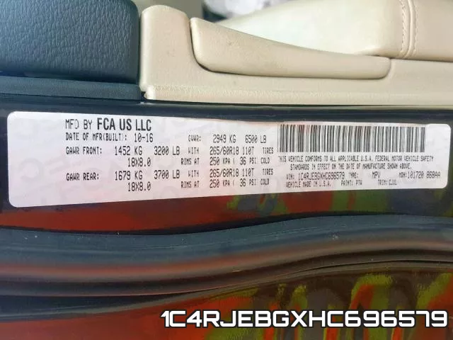 1C4RJEBGXHC696579 фото 2