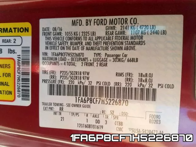 1FA6P8CF7H5226870 фото 2