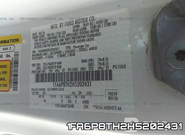 1FA6P8TH2H5202431 фото 10