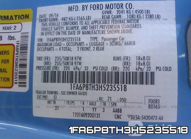 1FA6P8TH3H5235518 фото 10