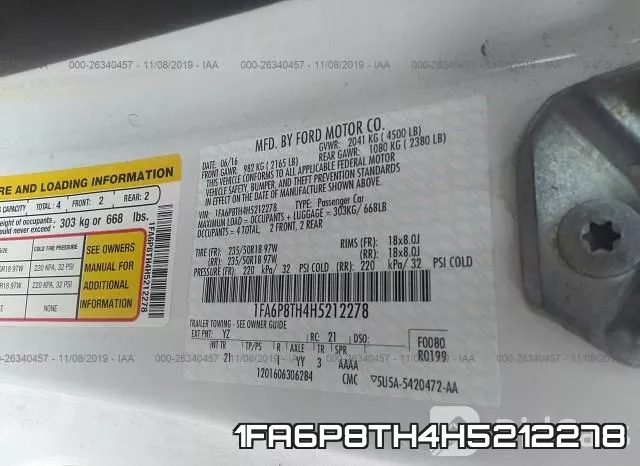 1FA6P8TH4H5212278 фото 10