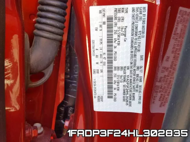 1FADP3F24HL302835 фото 2