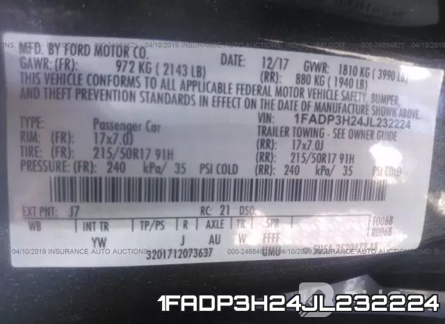 1FADP3H24JL232224 фото 10