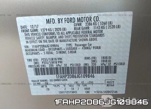 1FAHP2D86JG109846 фото 10