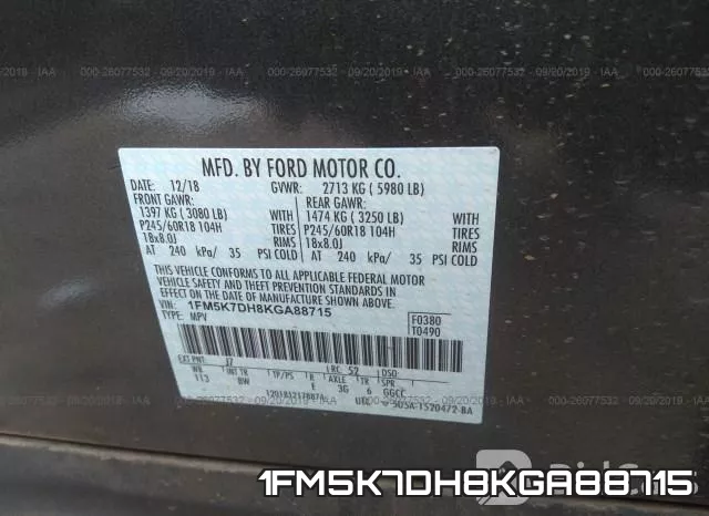 1FM5K7DH8KGA88715 фото 10