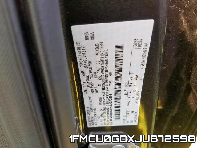 1FMCU0GDXJUB72598 фото 2