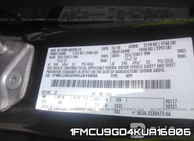 1FMCU9GD4KUA16806 фото 10