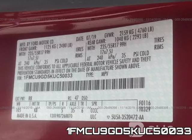 1FMCU9GD5KUC50033 фото 9