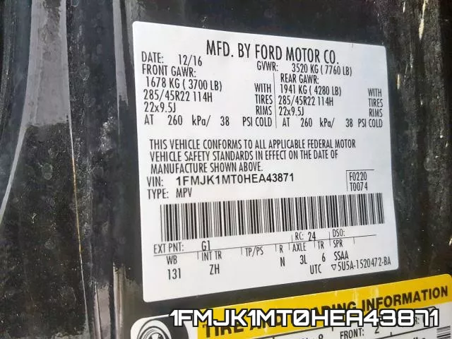 1FMJK1MT0HEA43871 фото 2