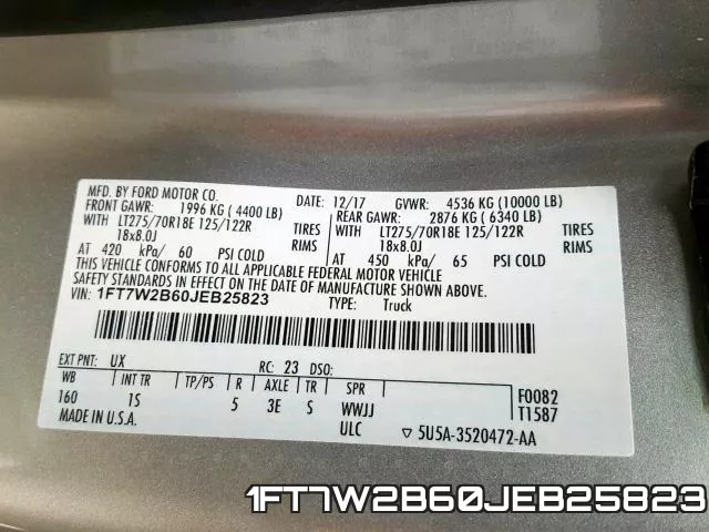 1FT7W2B60JEB25823 фото 2