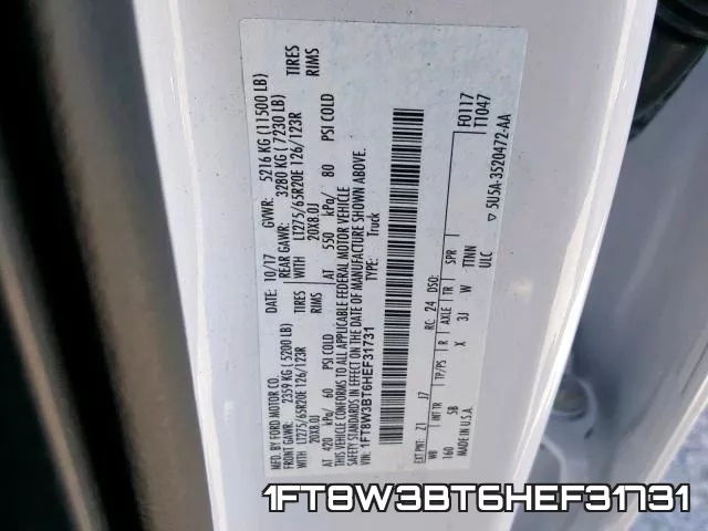 1FT8W3BT6HEF31731 фото 2