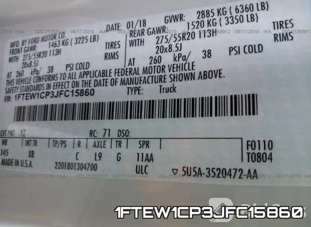 1FTEW1CP3JFC15860 фото 10