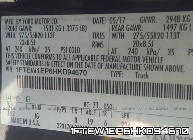 1FTEW1EP6HKD94670 фото 10