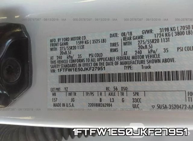 1FTFW1E50JKF27951 фото 10