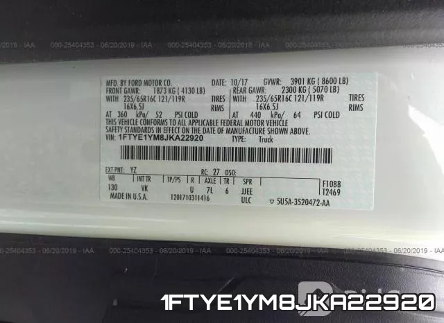 1FTYE1YM8JKA22920 фото 9