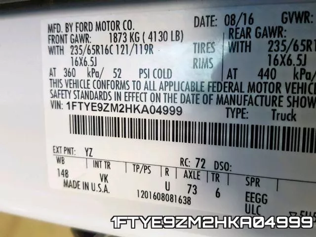 1FTYE9ZM2HKA04999 фото 2