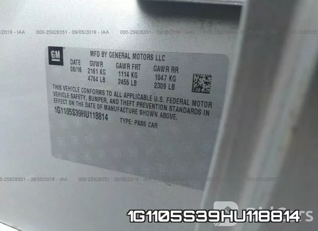 1G1105S39HU118814 фото 10