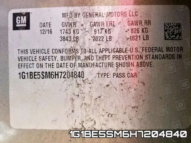 1G1BE5SM6H7204840 фото 2