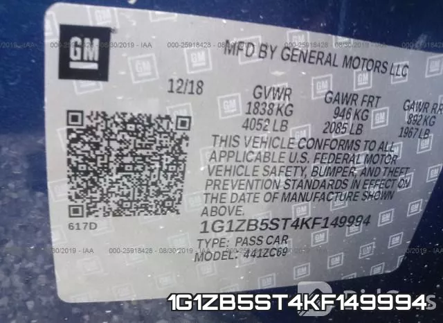 1G1ZB5ST4KF149994 фото 9
