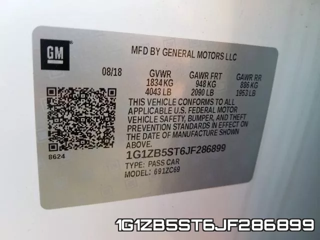 1G1ZB5ST6JF286899 фото 2
