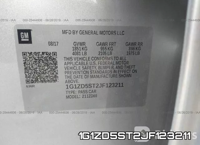 1G1ZD5ST2JF123211 фото 9
