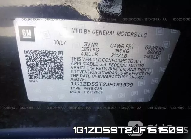 1G1ZD5ST2JF151509 фото 9
