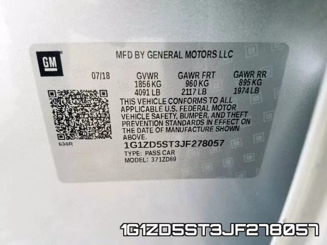 1G1ZD5ST3JF278057 фото 2