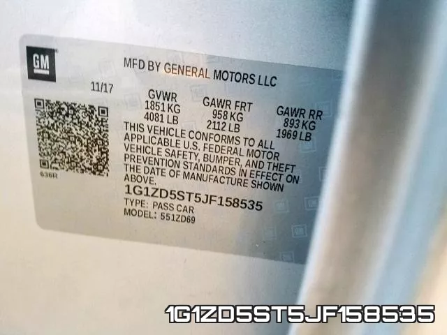 1G1ZD5ST5JF158535 фото 2