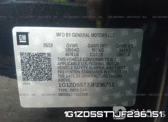 1G1ZD5ST7JF236751 фото 10