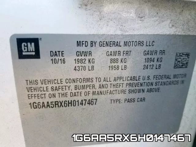 1G6AA5RX6H0147467 фото 2