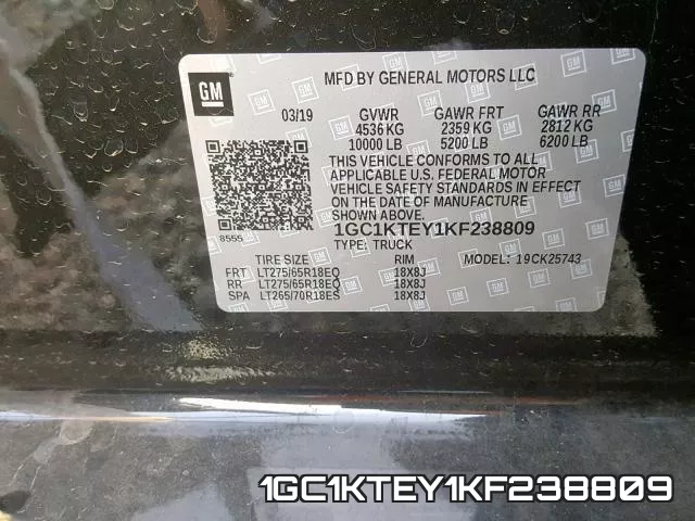 1GC1KTEY1KF238809 фото 2