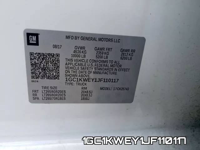 1GC1KWEY1JF110117 фото 2