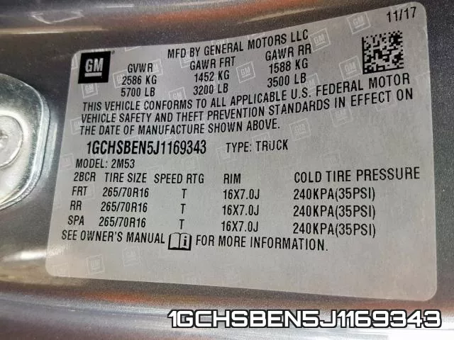 1GCHSBEN5J1169343 фото 2