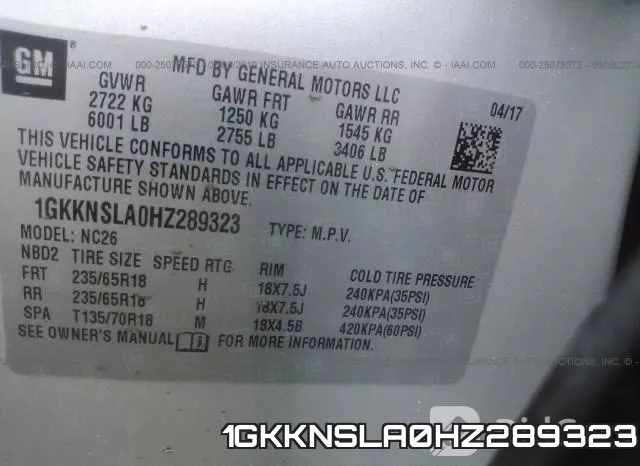 1GKKNSLA0HZ289323 фото 10