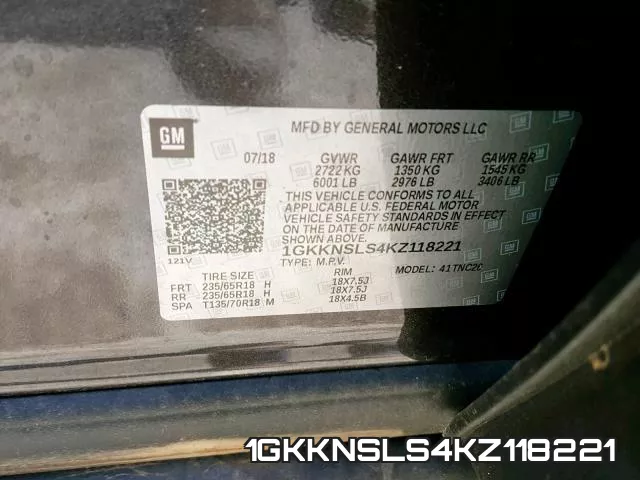 1GKKNSLS4KZ118221 фото 2