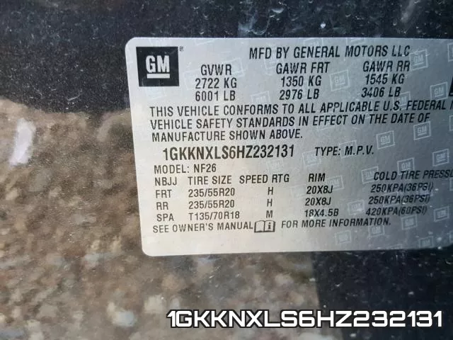 1GKKNXLS6HZ232131 фото 2