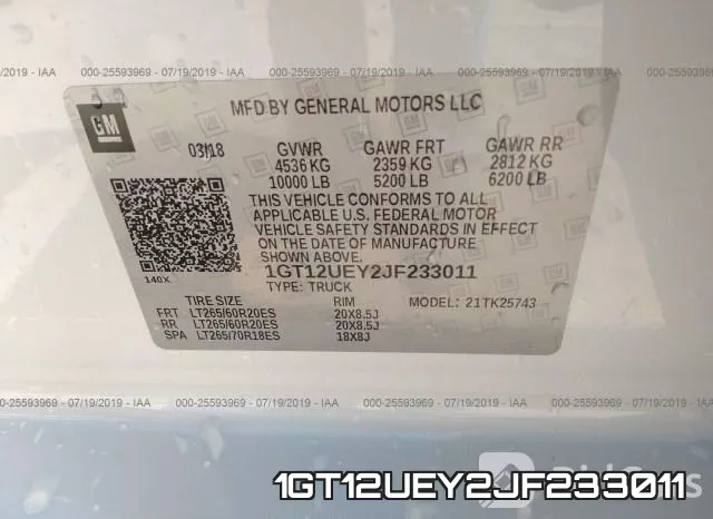 1GT12UEY2JF233011 фото 10