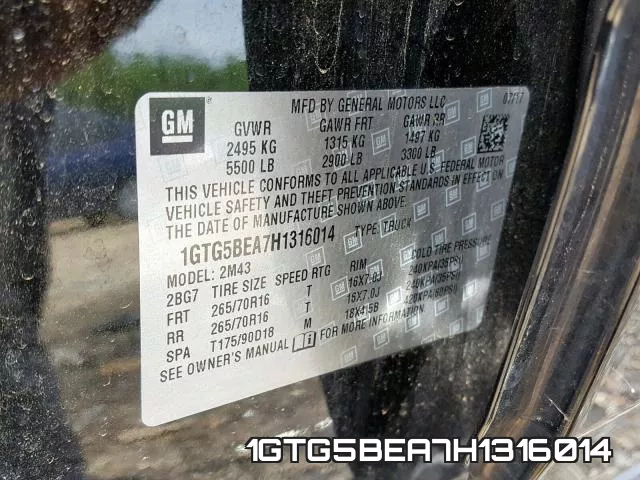 1GTG5BEA7H1316014 фото 2