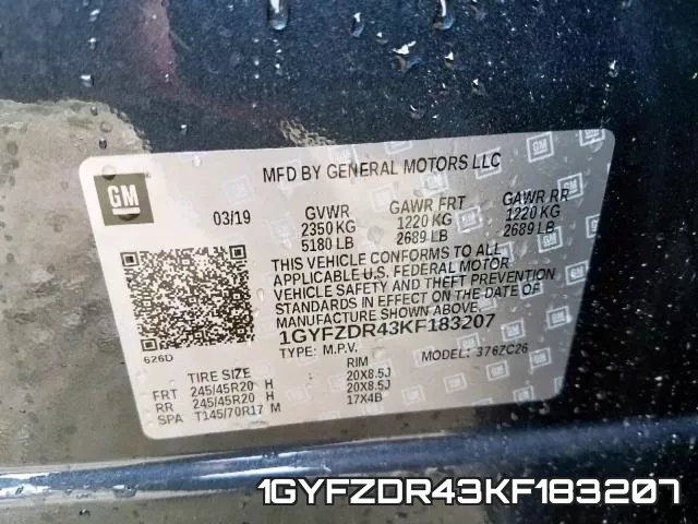 1GYFZDR43KF183207 фото 2