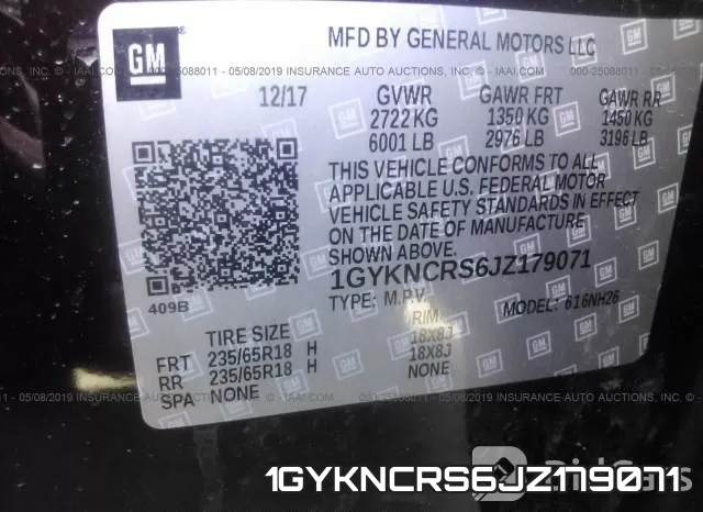 1GYKNCRS6JZ179071 фото 8